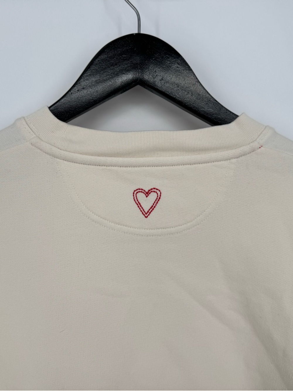 Tory Burch Sport French Terry Varsity Crewneck Sweatshirt LOVE White Medium - Picture 7 of 12